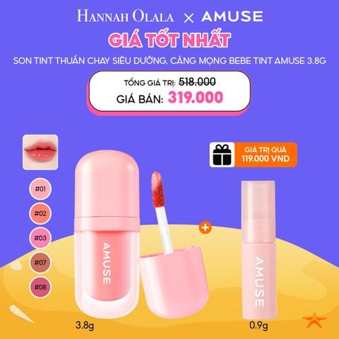  C1_DEAL 1: SON DƯỠNG BÓNG THUẦN CHAY AMUSE BEBE TINT 3.8G MUA 1 TẶNG 1 