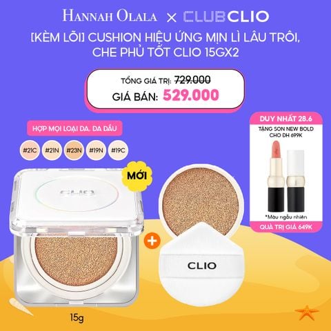  C32_DEAL 2: [DUY NHẤT 28.6] PHẤN NƯỚC CLIO MỎNG NHẸ & CHE KHUYẾT ĐIỂM HOÀN HẢO KILL COVER (TẶNG KÈM LÕI) 