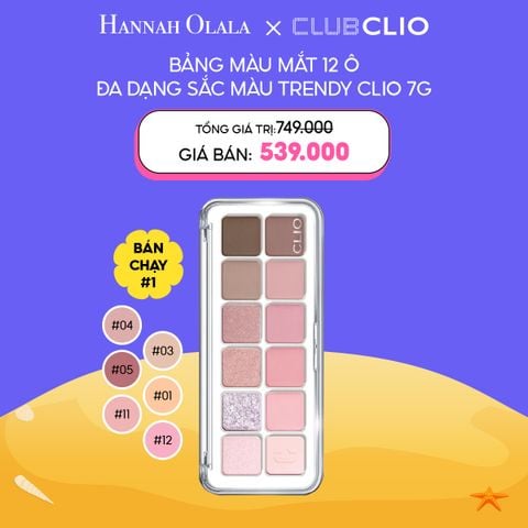  C26_DEAL 1: BẢNG MÀU MẮT 12 Ô CLIO PRO EYE PALETTE AIR 7G 