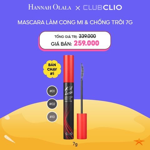  C42_DEAL 5: MASCARA LÀM CONG MI, CHỐNG TRÔI CLIO KILL LASH SUPERPROOF MASCARA 7G 