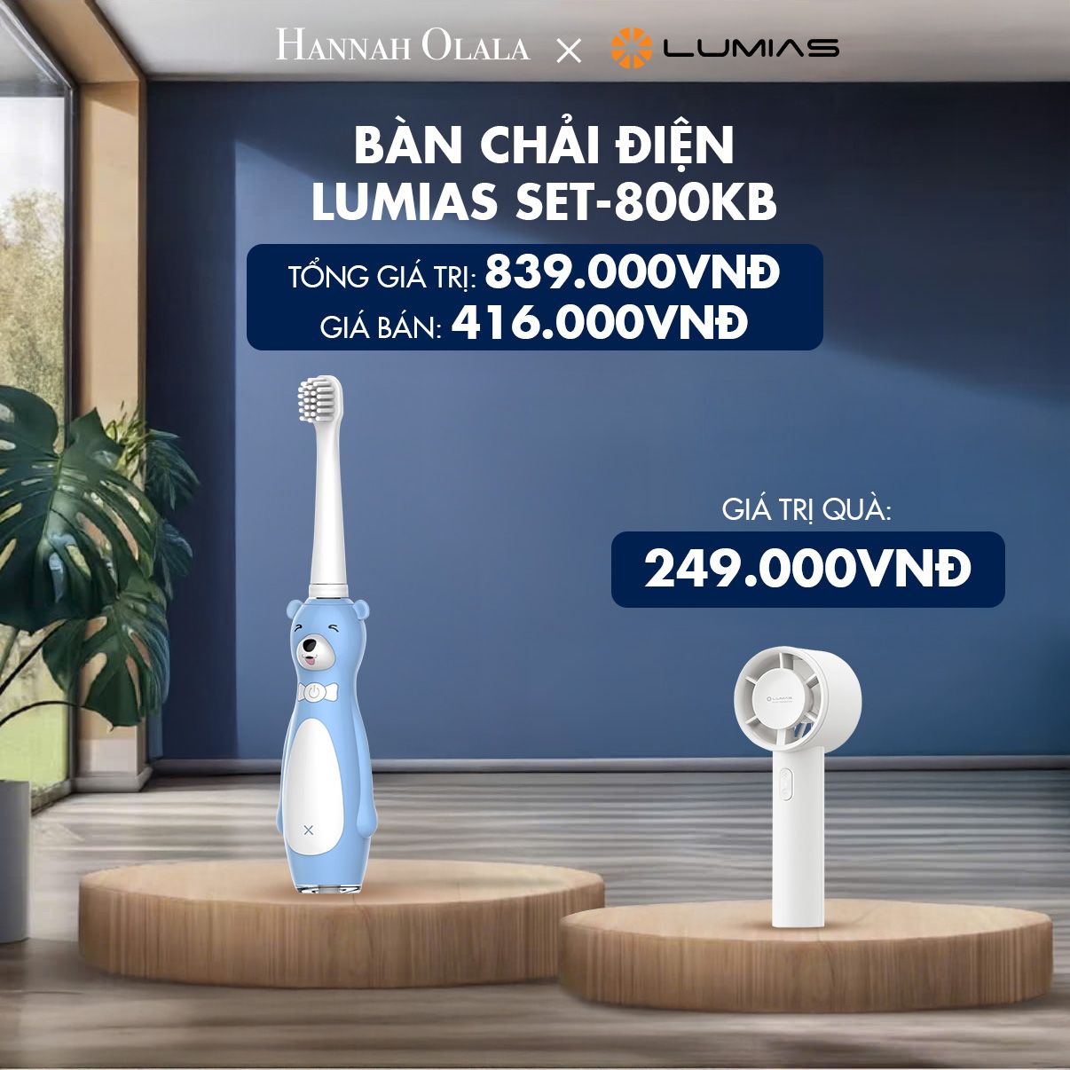 H81_DEAL 20: BÀN CHẢI ĐIỆN CHO TRẺ EM 6-12 TUỔI LUMIAS MÀU XANH/ MÀU HỒNG 