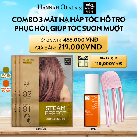  A555_DEAL 5: COMBO 3 MẶT NẠ HẤP TÓC STEAM HAIR MASK HỖ TRỢ PHỤC HỒI HƯ TỔN 