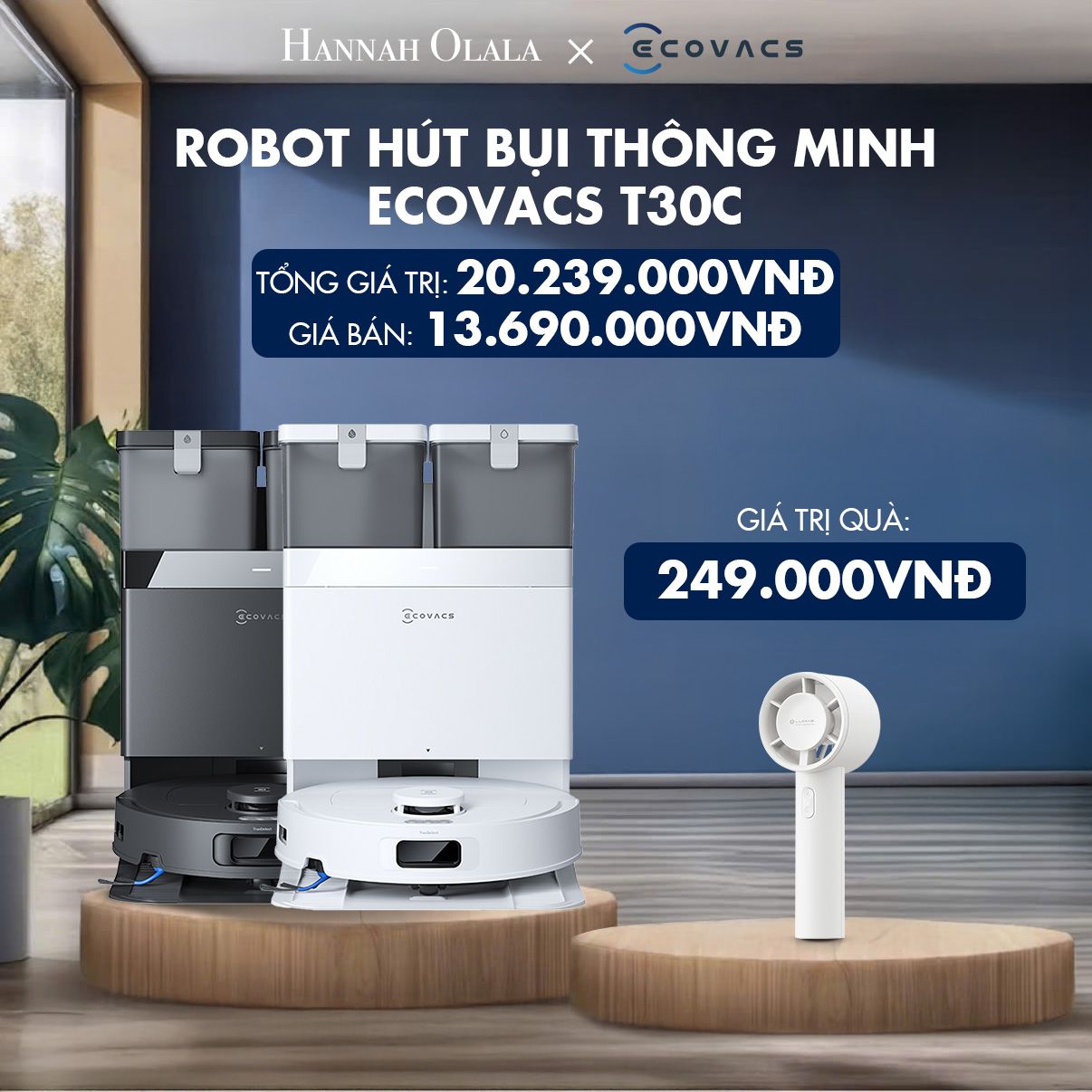  H39_DEAL 5: ROBOT HÚT BỤI THÔNG MINH ECOVACS T30C 