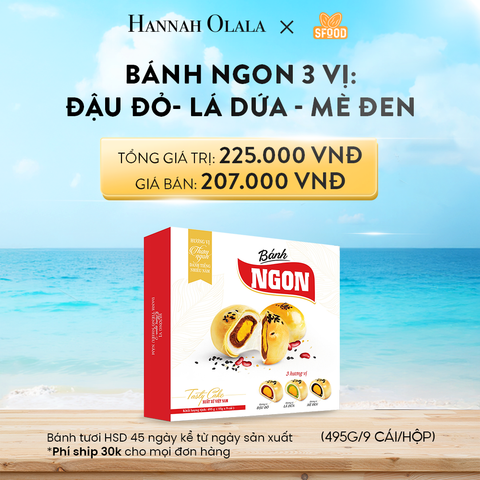  A822_DEAL 1: BÁNH NGON 3 VỊ (ÍT ĐƯỜNG ÍT NGỌT): ĐẬU ĐỎ- LÁ DỨA - MÈ ĐEN 