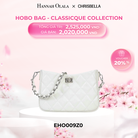  M272_DEAL 7: TÚI HOBO DA BÊ NỮ CHRISBELLA MÀU ĐEN TRẮNG SIZE M 22.5CM EHO009Z0 