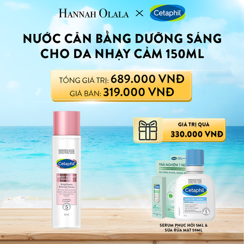  A771_DEAL 8: NƯỚC CÂN BẰNG LÀM SÁNG DỊU LÀNH CHO DA NHẠY CẢM CETAPHIL BRIGHT HEALTHY RADIANCE TONER 150ML 