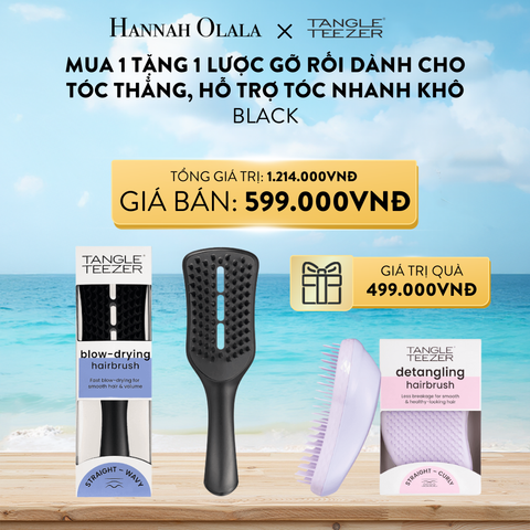  A891_DEAL 11: MUA 1 TẶNG 1 LƯỢC GỠ RỐI TANGLE TEEZER, THE ULTIMATE BLOW DRY, DÀNH CHO TÓC THẲNG, GỢN SÓNG, HỖ TRỢ TÓC NHANH KHÔ [BLACK] TẶNG 1 LƯỢC GỠ RỐI TANGLE TEEZER, THE ORIGINAL, GỠ RỐI HIỆU QUẢ TÓC THẰNG VÀ XOĂN, CHẢI ĐƯỢC TÓC KHÔ VÀ ƯỚT [LILAC] 