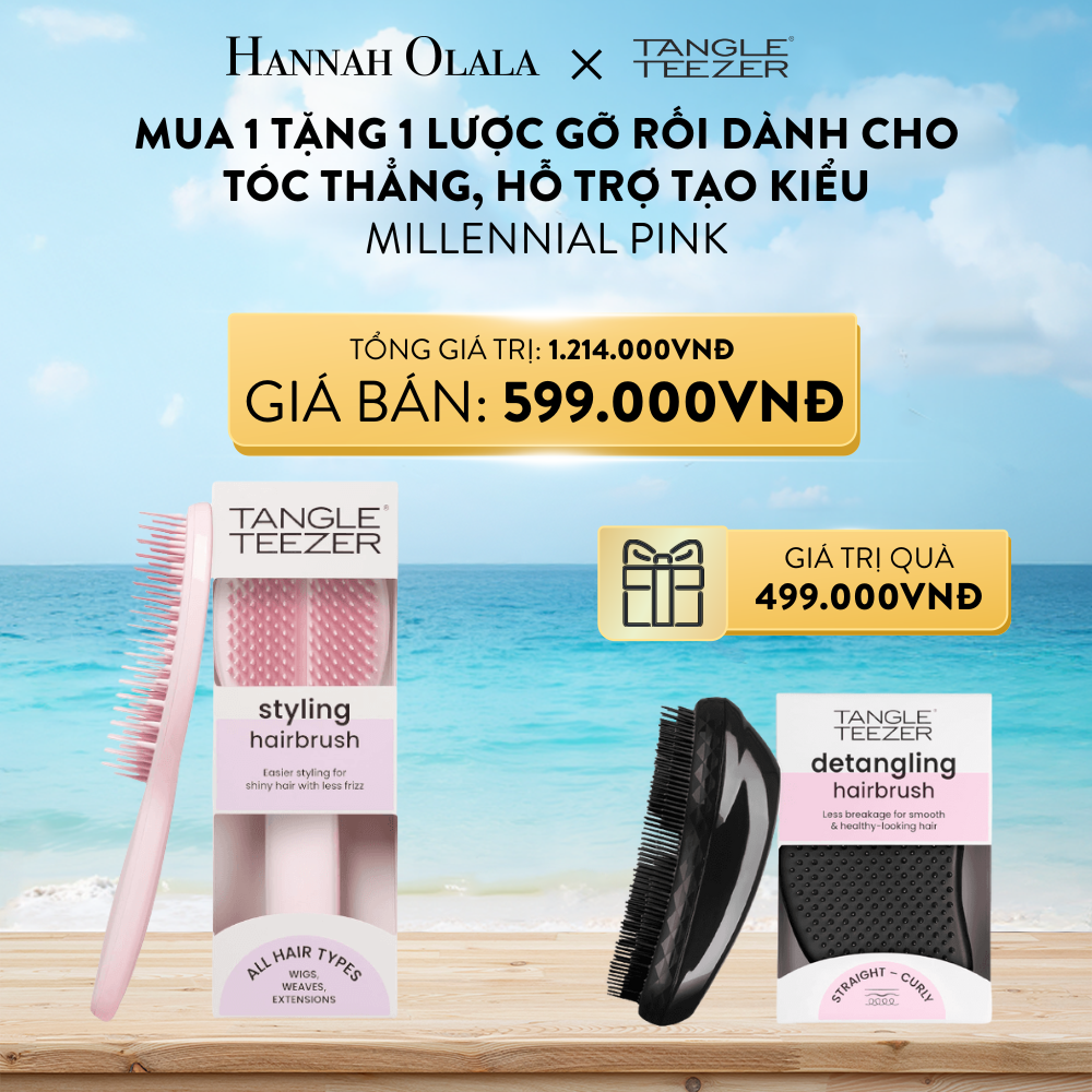  A545_DEAL 5: LƯỢC GỠ RỐI VÀ TẠO KIỂU TỐI ƯU TANGLE TEEZER, THE ULTIMATE STYLER, THIẾT KẾ ĐẶC BIỆT, MỌI LOẠI TÓC [PINK] TẶNG 1 LƯỢC GỠ RỐI TANGLE TEEZER, THE ORIGINAL, GỠ RỐI HIỆU QUẢ TÓC THẰNG VÀ XOĂN, CHẢI ĐƯỢC TÓC KHÔ VÀ ƯỚT [BLACK] 