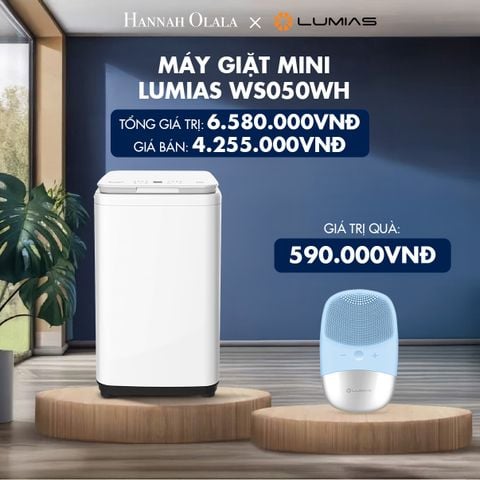  H99_DEAL 6: MÁY GIẶT MINI CHỨC NĂNG GIẶT NHIỆT ĐỘ CAO LUMIAS WS050WH 