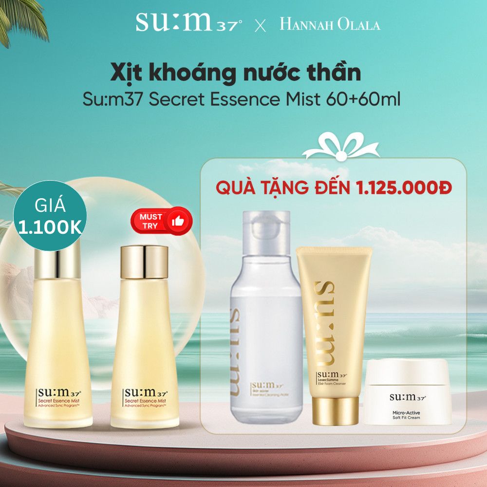  A72_DEAL 7: XỊT KHOÁNG NƯỚC THẦN SU:M 37° SECRET ESSENCE MIST 60ML + 60ML 