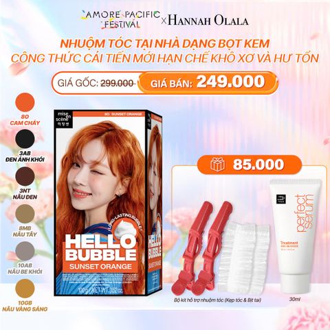  D58_DEAL 8: NHUỘM TÓC TẠI NHÀ MISE EN SCÈNE HELLO BUBBLE 100G DẠNG BỌT KEM, CÔNG THỨC CẢI TIẾN MỚI HẠN CHẾ KHÔ XƠ VÀ HƯ TỔN 