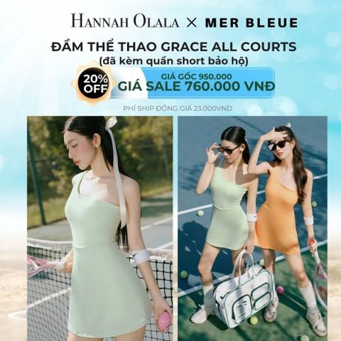 DEAL 21: ĐẦM THỂ THAO GRACE ALL COURTS (ĐÃ KÈM QUẦN SHORT BẢO HỘ) - MER BLEUE SPORTSWEAR CLUB 