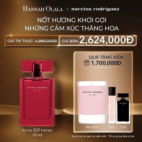  C75: DEAL 14: NƯỚC HOA NỮ NARCISO RODRIGUEZ FOR HER EAU DE PARFUM INTENSE 50ML 