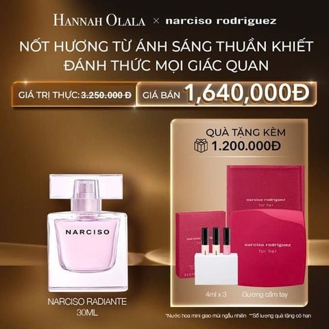  C77: DEAL 16: NƯỚC HOA NỮ NARCISO RODRIGUEZ NARCISO EAU DE PARFUM RADIANTE 30ML 