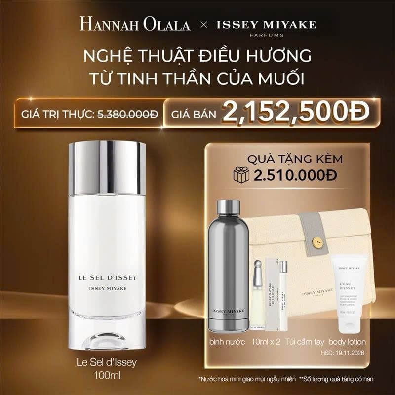  C67: DEAL 19: NƯỚC HOA ISSEY MIYAKE LE SEL D'ISSEY 100ML 