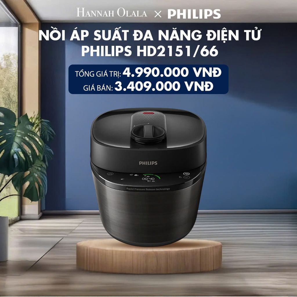  H112_DEAL 12: NỒI ÁP SUẤT ĐA NĂNG ĐIỆN TỬ PHILIPS HD2151/66 