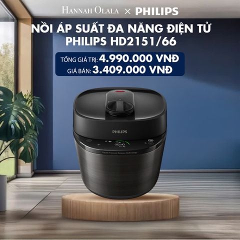  H112_DEAL 12: NỒI ÁP SUẤT ĐA NĂNG ĐIỆN TỬ PHILIPS HD2151/66 