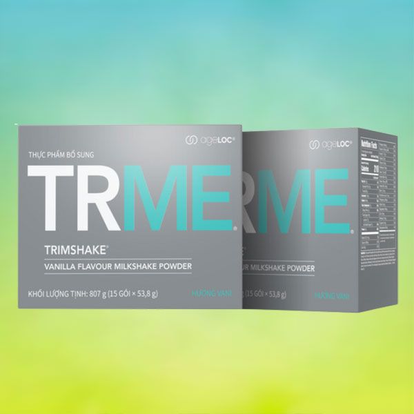 (Mẫu mới)Thực phẩm bổ sung ageLOC TRME Trimshake hương Vani (30 gói)