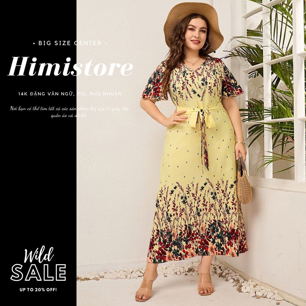 HM562 Đầm Dạ Hội Hoa Vàng Thương Hiệu Himistore