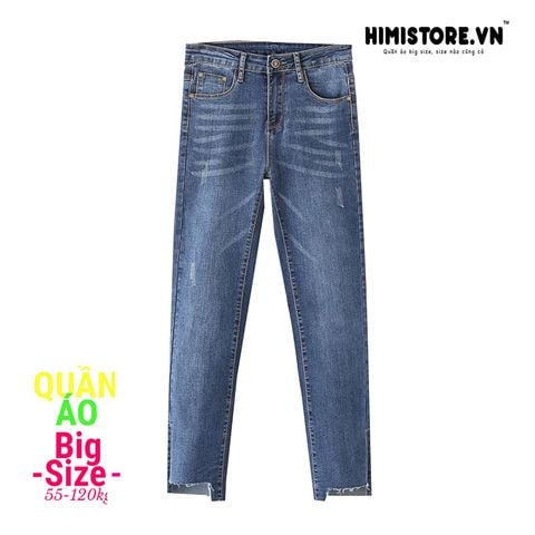 HM094 Quần Jean Big Size ôm dạo phố màu xanh denim