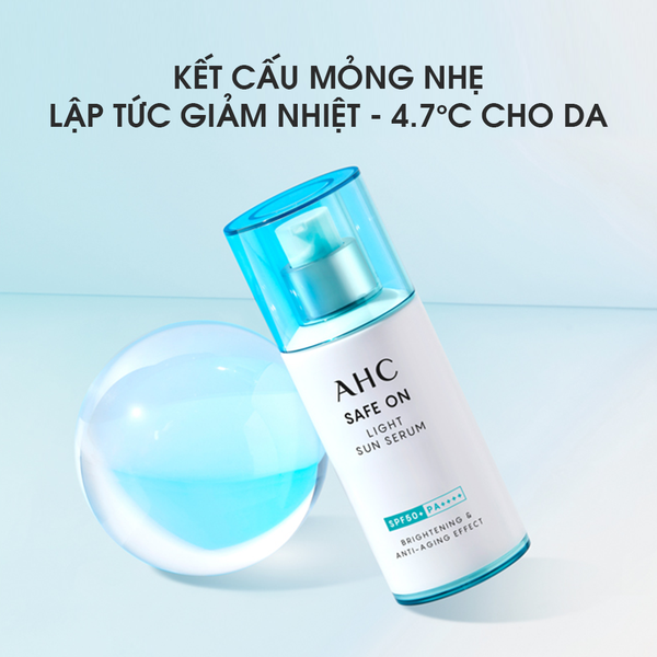 Tinh Chất Chống Nắng Hỗ Trợ Dưỡng Sáng AHC Safe On Light Sun Serum 40 ml