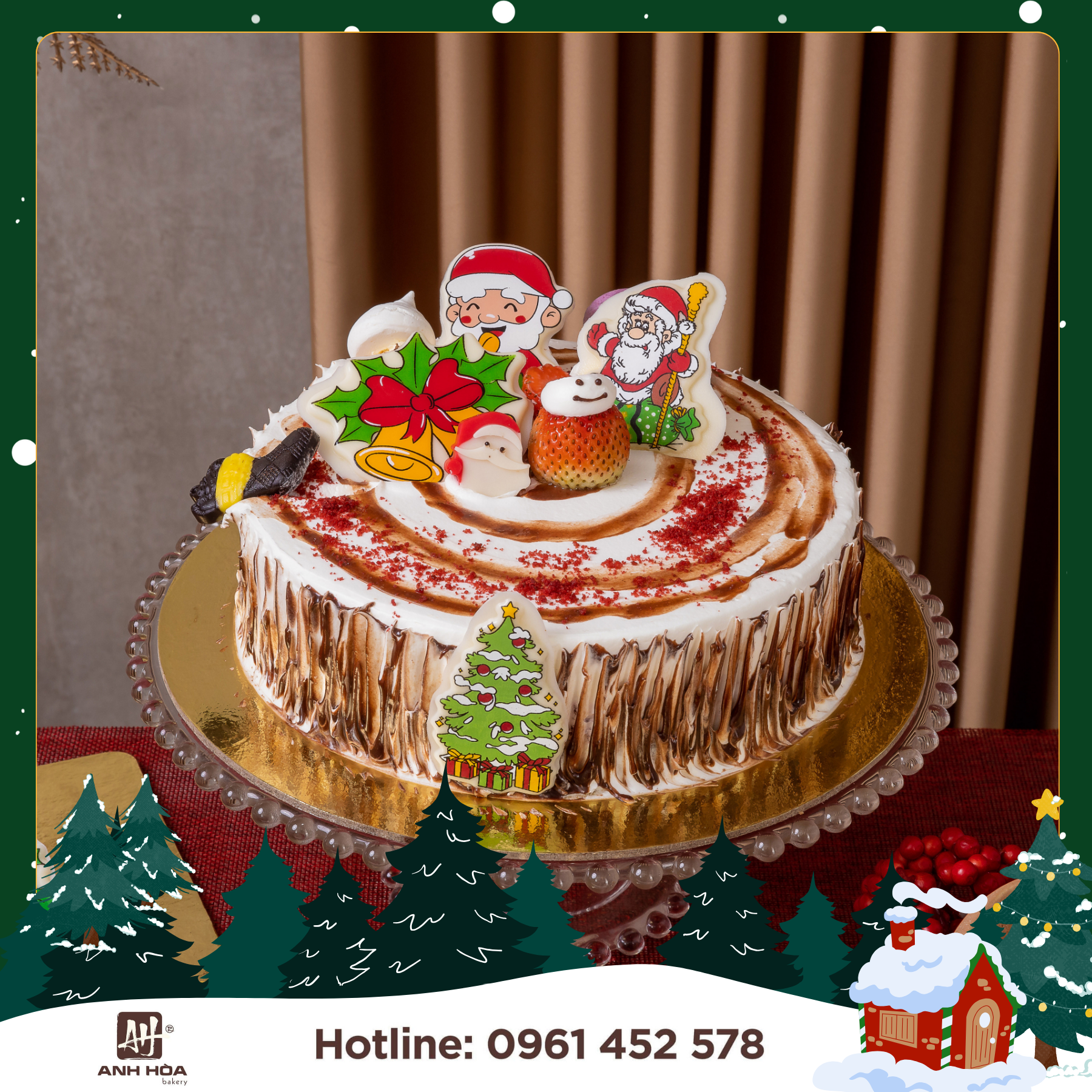 Red Cake Gato Noel