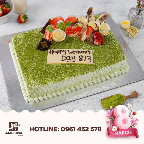 GREEN TEA CAKE CHỮ NHẬT