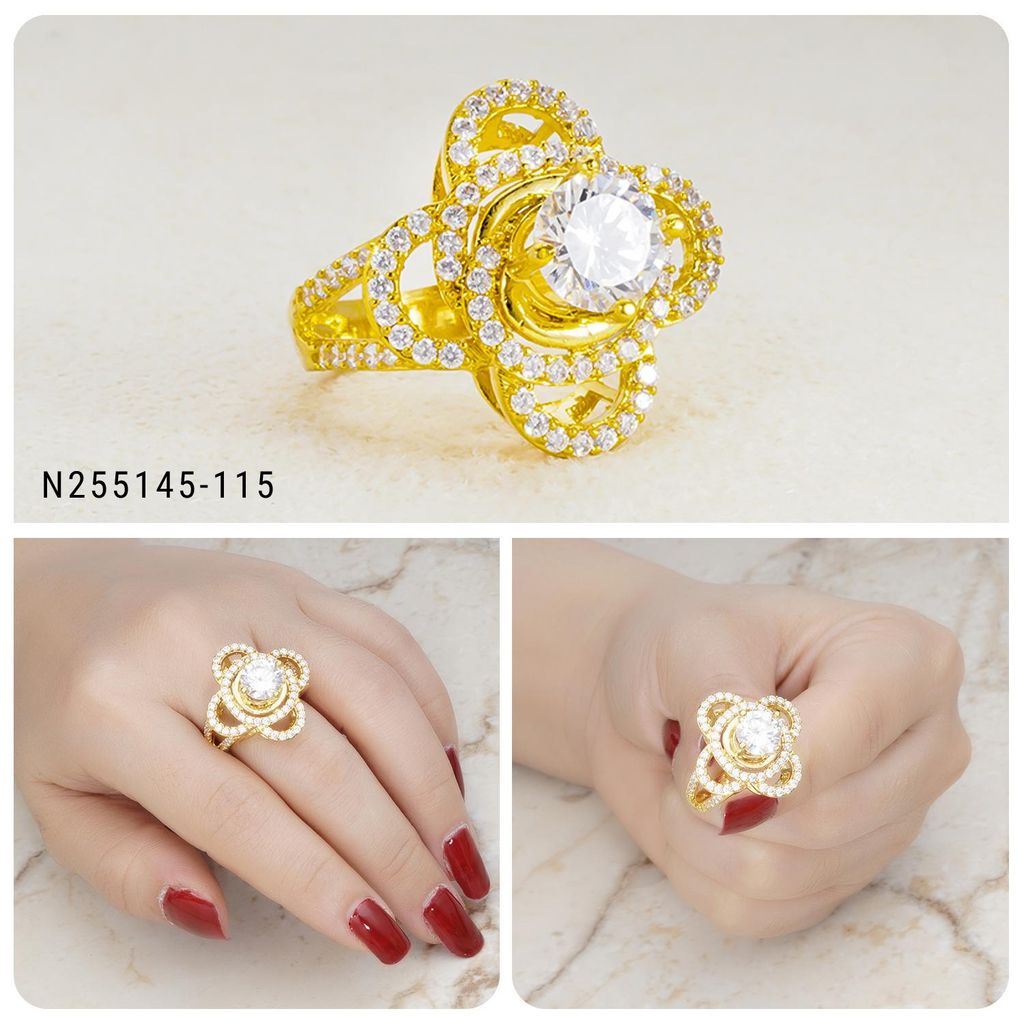 Nhẫn nữ UHA mạ vàng 18K N255145-115