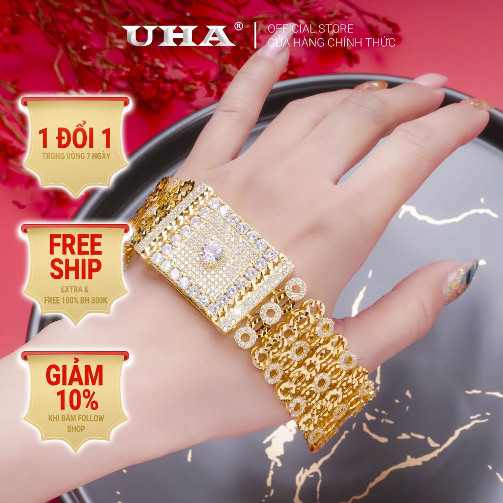 Lắc Tay Nữ Mạ Vàng 18k Sang Trọng UHA L3723220A-650