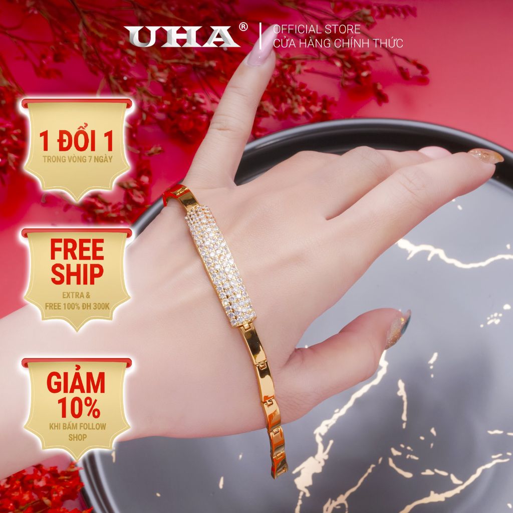 Lắc Tay Nữ Mạ Vàng 18k Sang Trọng UHA LTNU69