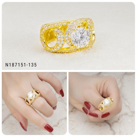 Nhẫn nữ UHA mạ vàng 18K N187151-135