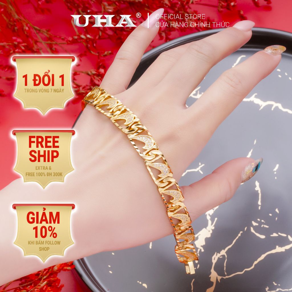 Lắc Tay Nữ Mạ Vàng 18k Sang Trọng UHA LTNU70