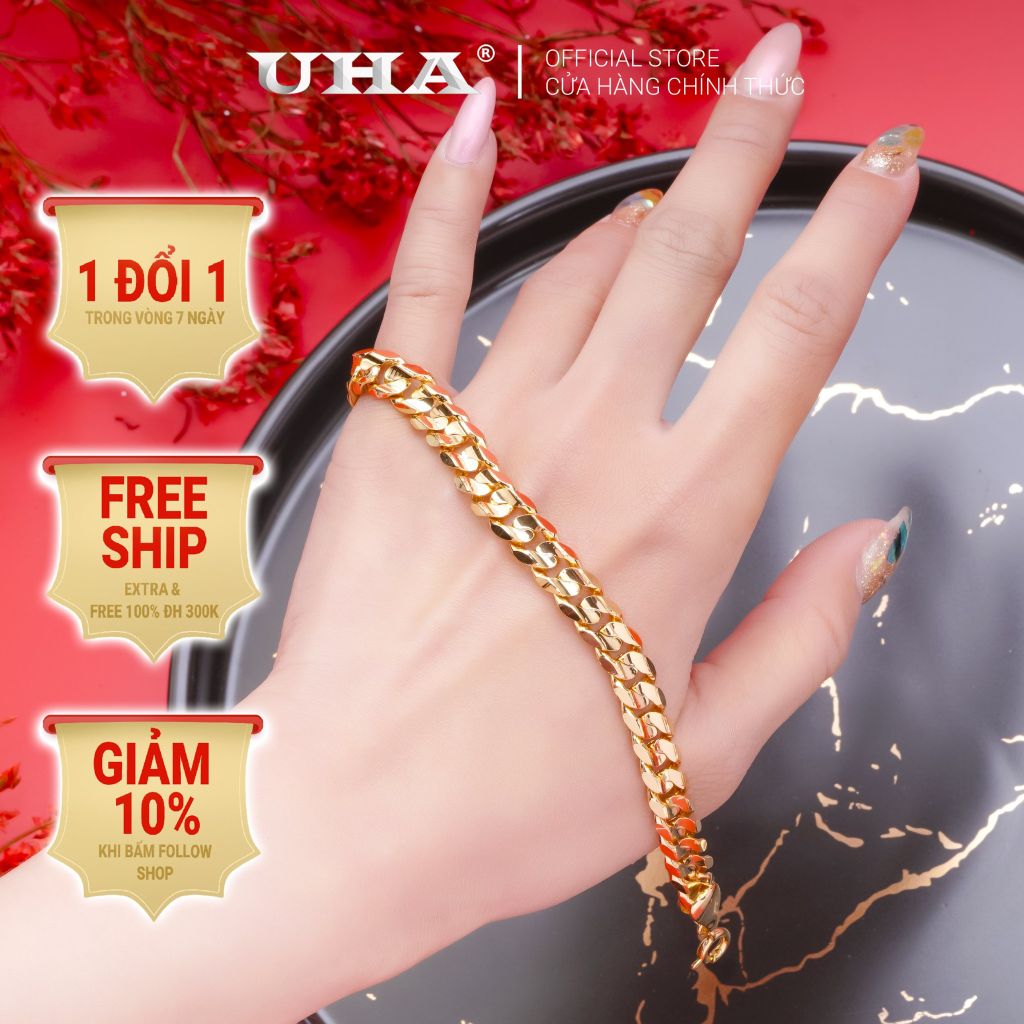 Lắc Tay Nữ Mạ Vàng 18k Sang Trọng UHA LTNU74