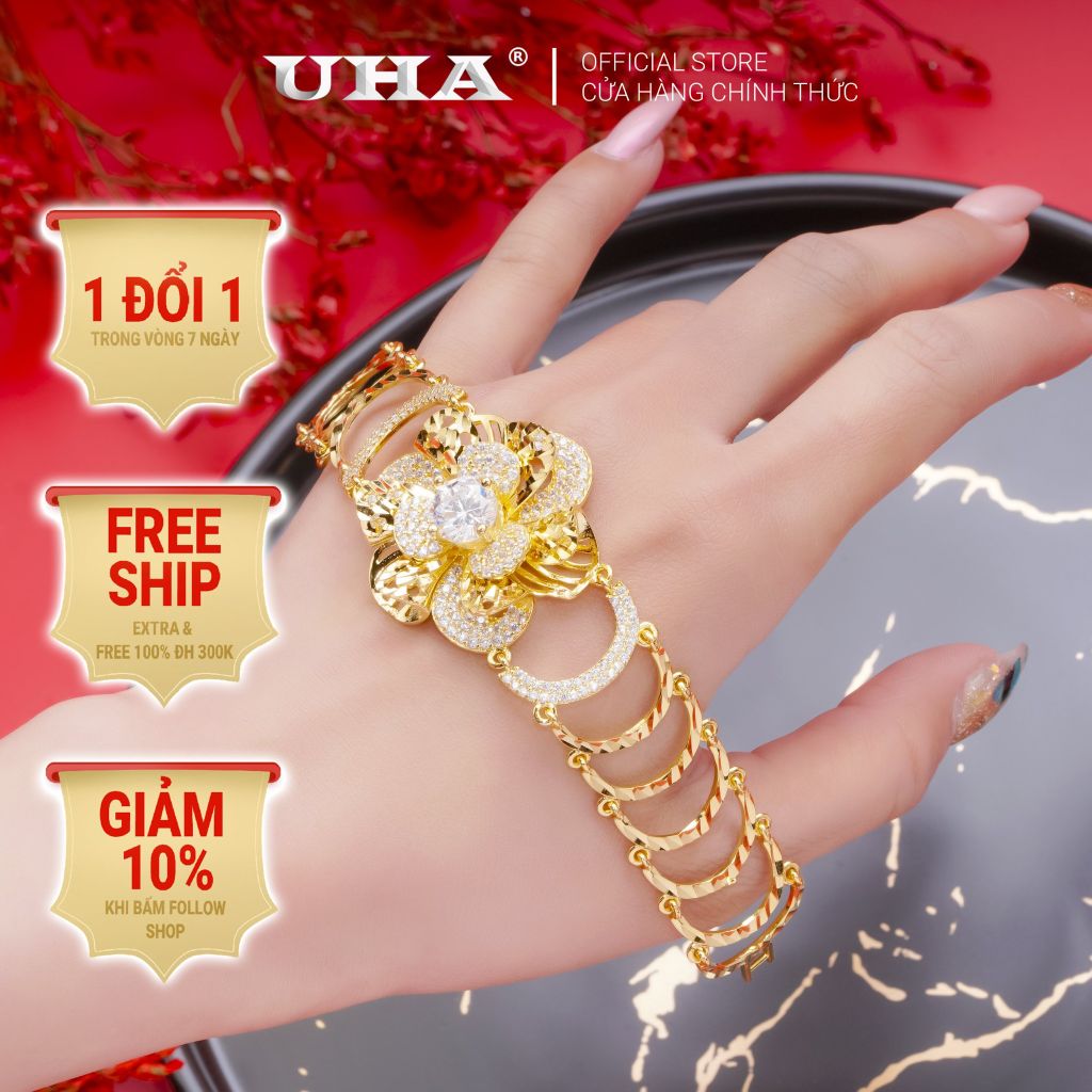 Lắc Tay Nữ Mạ Vàng 18k Sang Trọng UHA L3982133A-410