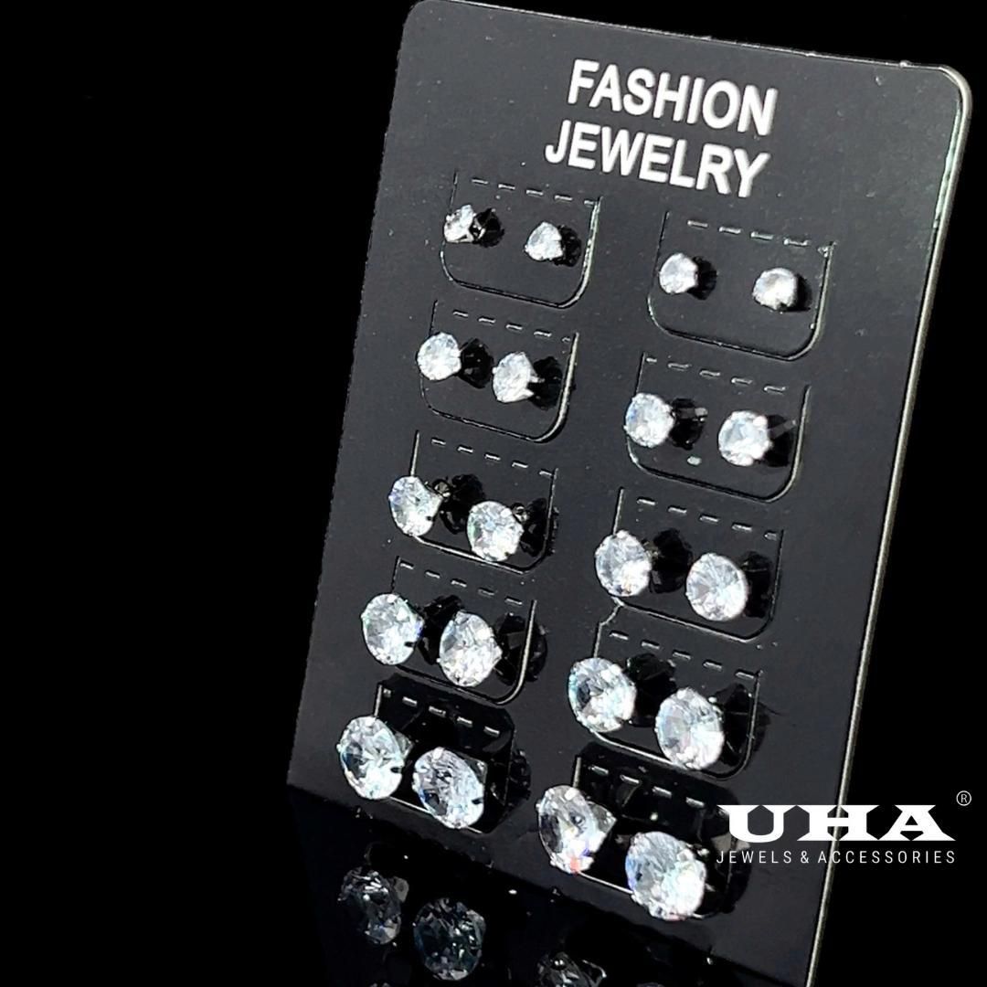 Vỉ bông tai inox 10 đôi các kích cỡ 3-7ly UHA