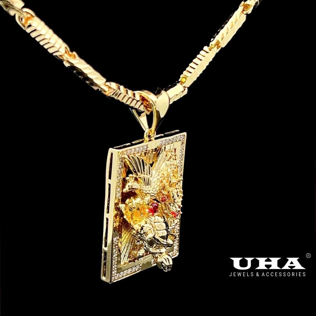 M1642 Mặt và Dây chuyền nam LONG LÂN QUY PHỤNG thiết kế cao cấp sang trọng UHA