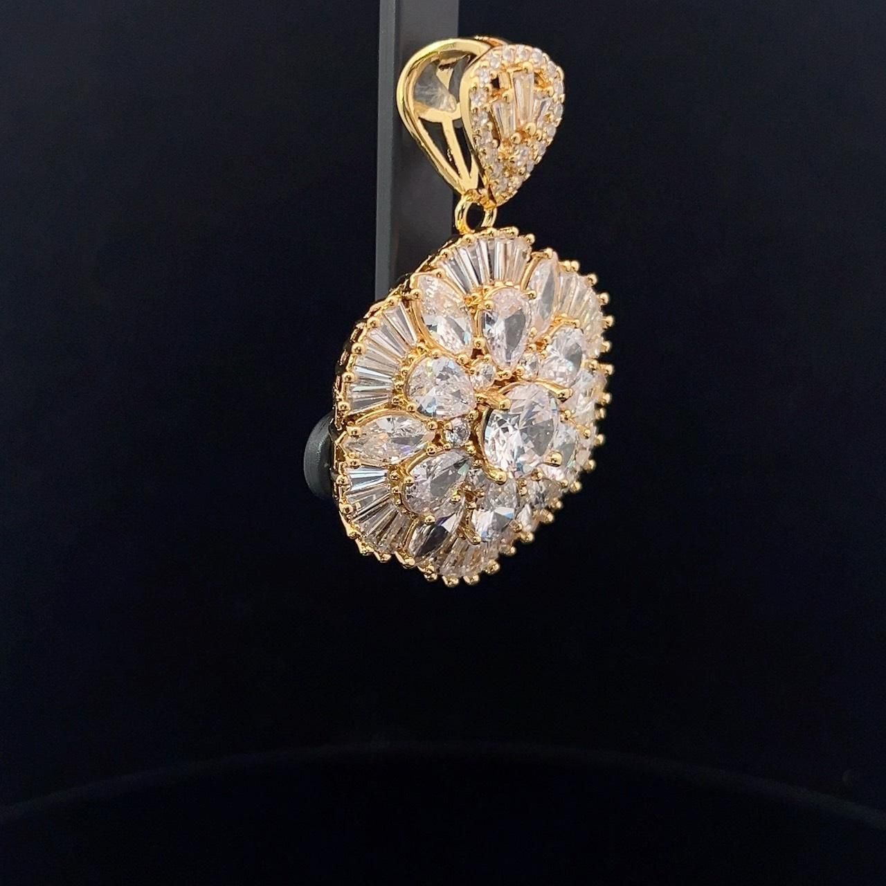 M1600 Mặt và dây chuyền nữ đính đá CZ cao cấp UHA Women Trang Sức Jewelry Chain