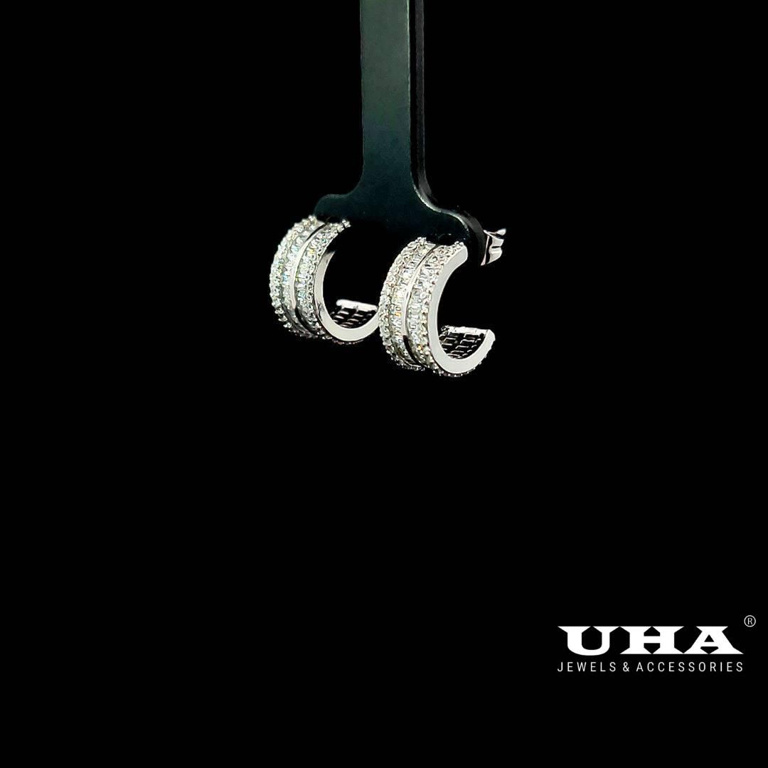 B1584 Bông tai nữ đính đá tấm siêu sinh sáng lấp lánh UHA-TẶNG KÈM HỘP ĐỰNG Women Hoa Tai