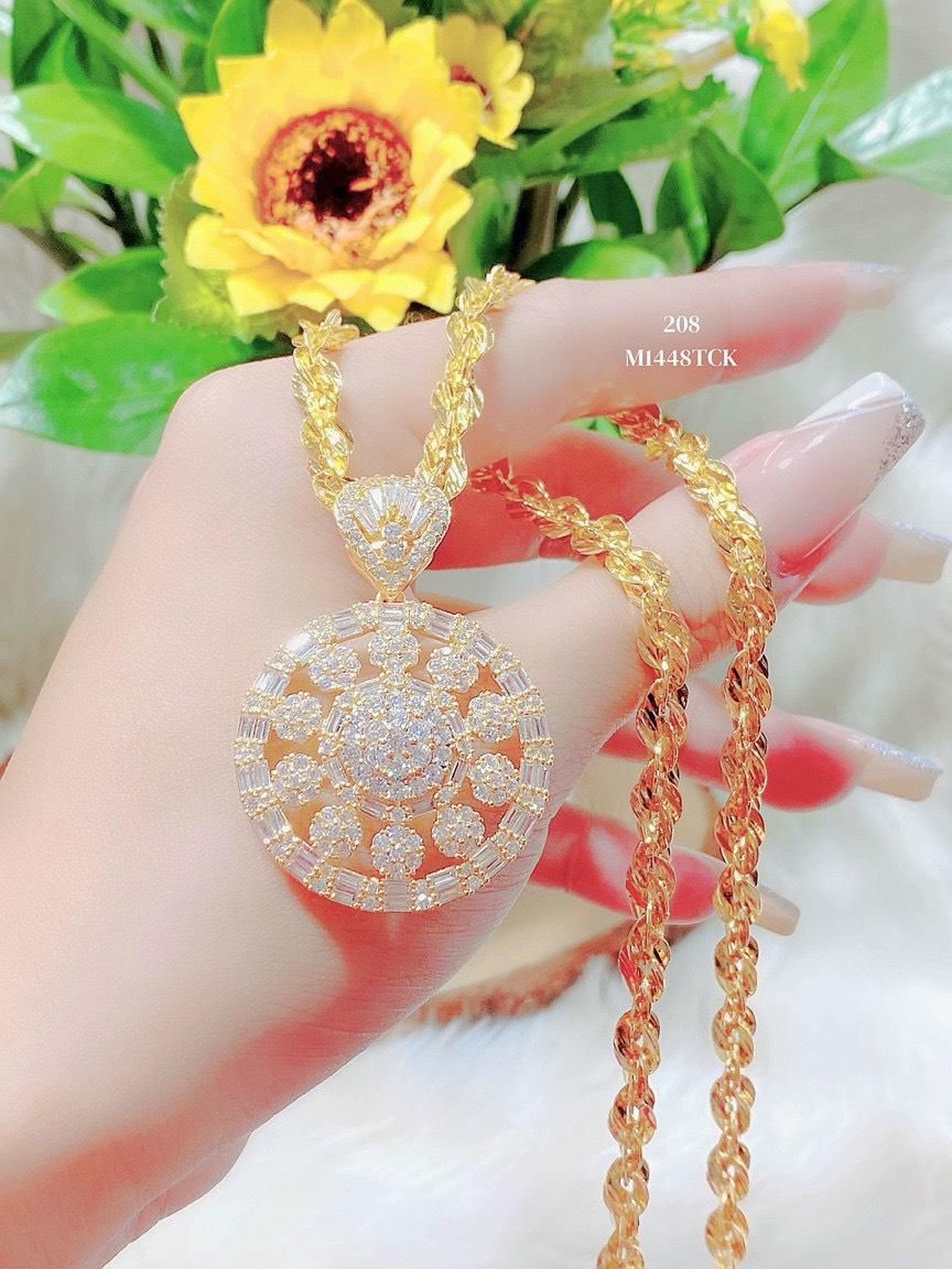 M1448 Mặt dây chuyền đính đá baguette CZ cao cấp bền màu KHÔNG KÈM DÂY Women