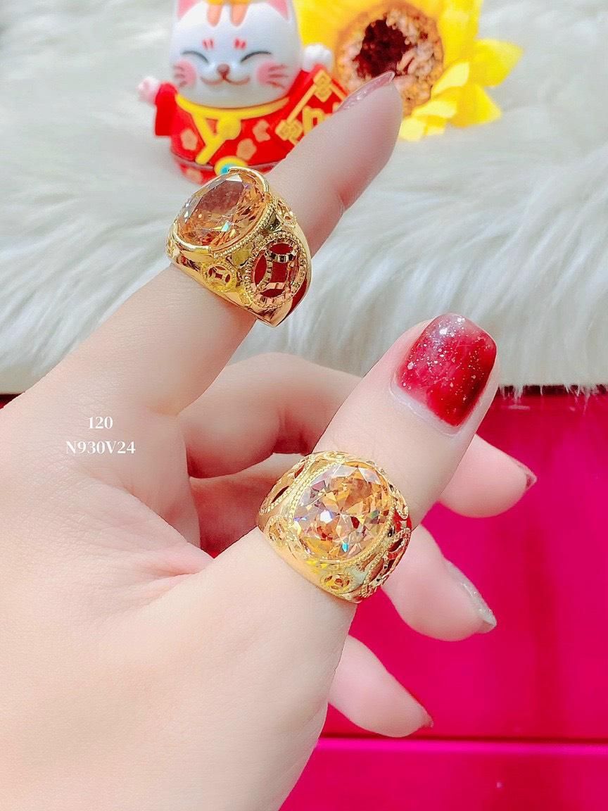 N930 Nhẫn nam đính đá màu phong thủy cao cấp