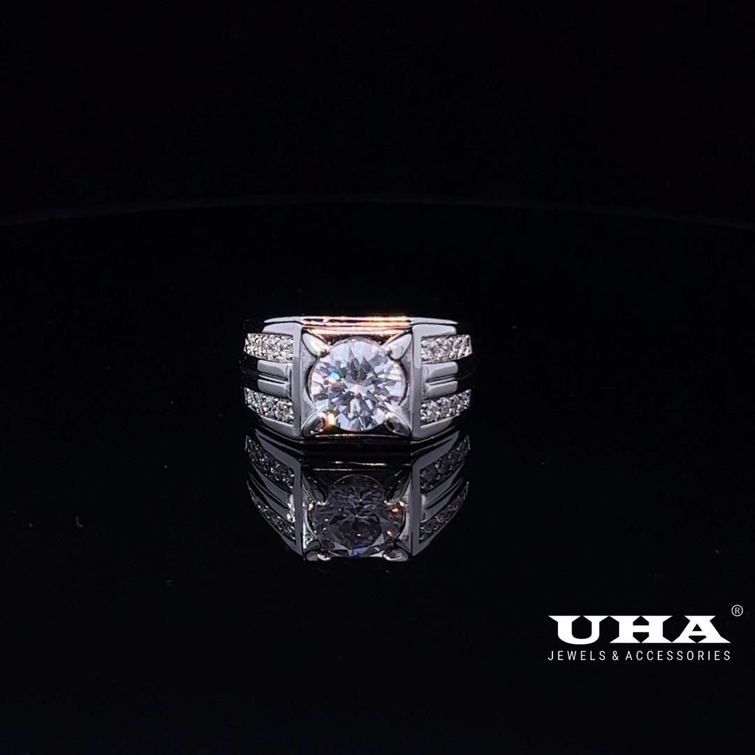 N1005 Nhẫn nam có lót lòng đính đá CZ cao cấp-UHA