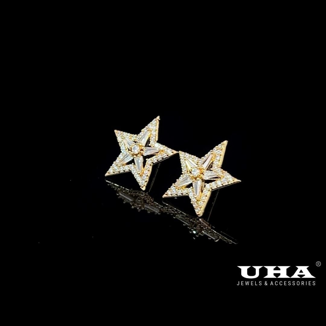 B992 Bông tai nữ thiết kế hình ngôi sao, đính đá bagutte cao cấp sáng lấp lánh UHA-TẶNG KÈM HỘP ĐỰNG