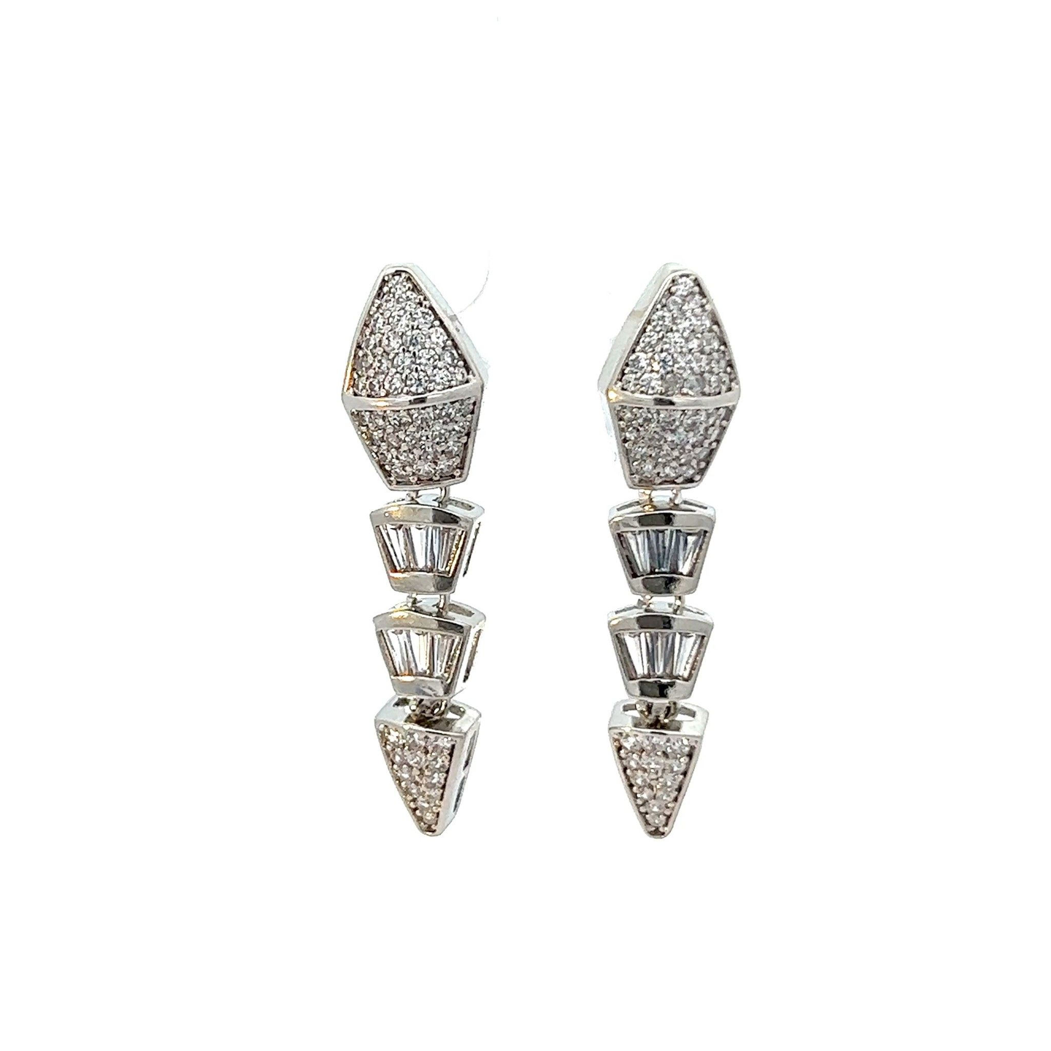 B1507 Bông tai rắn đính đá baguette siêu xinh -UHA Women Nữ Voi