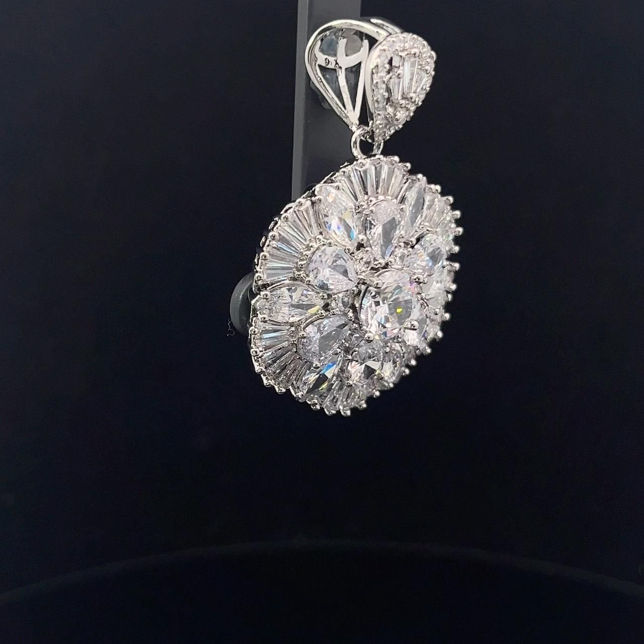 M1600 Mặt và dây chuyền nữ đính đá CZ cao cấp UHA Women Trang Sức Jewelry Chain