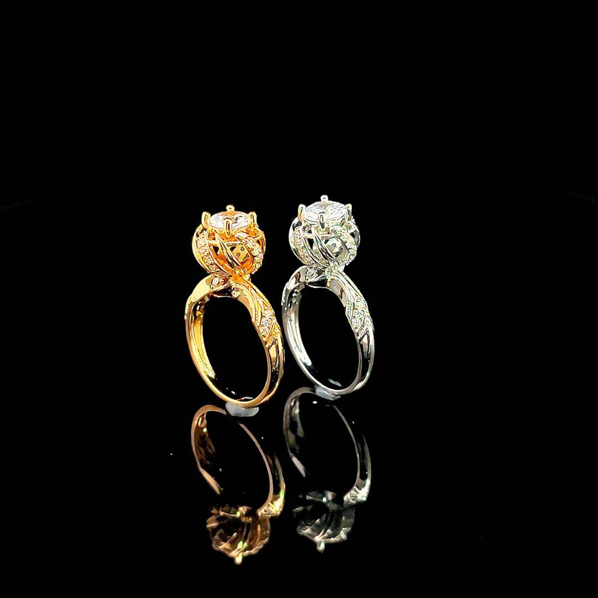 N1048 Nhẫn nữ dinh đá CZ cao cấp  kiểu dáng sang trọng UHA Women