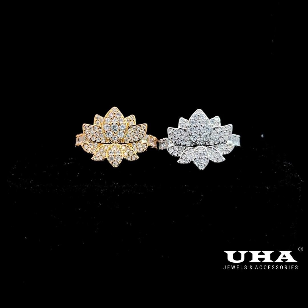 N1300 Nhẫn nữ thiết kế sang trọng đính đá CZ cao cấp sáng lấp lánh UHA Women