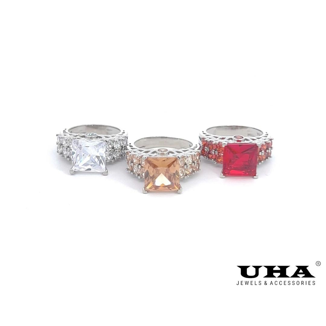 N640 Nhẫn nữ thiết kế sang trọng đính đá cao cấp sáng lấp lánh UHA Women