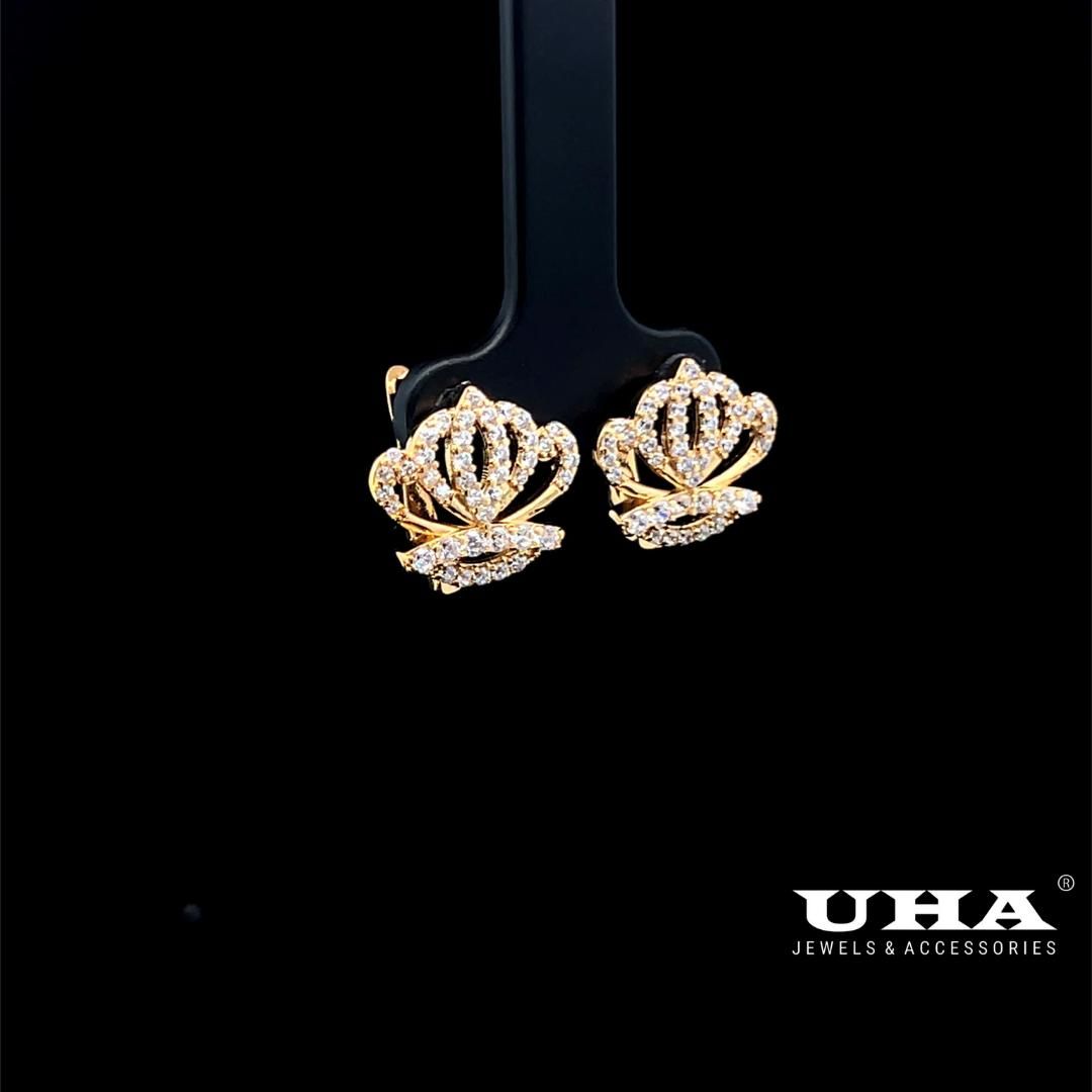 Bông tai nữ B1643 thiết kế sang trọng đính đá sáng lấp lánh UHA - TẶNG KÈM HỘP - Women, Hoa Tai