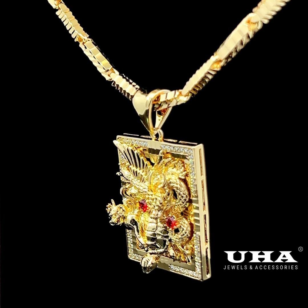M1642 Mặt và Dây chuyền nam LONG LÂN QUY PHỤNG thiết kế cao cấp sang trọng UHA