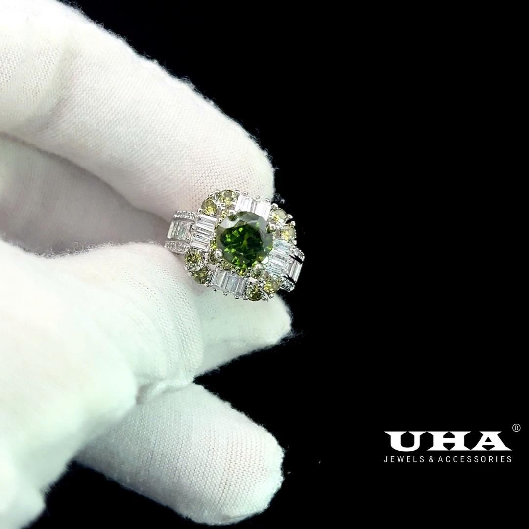 N719 Nhẫn nữ đính đá bagutte cao cấp sáng lấp lánh UHA